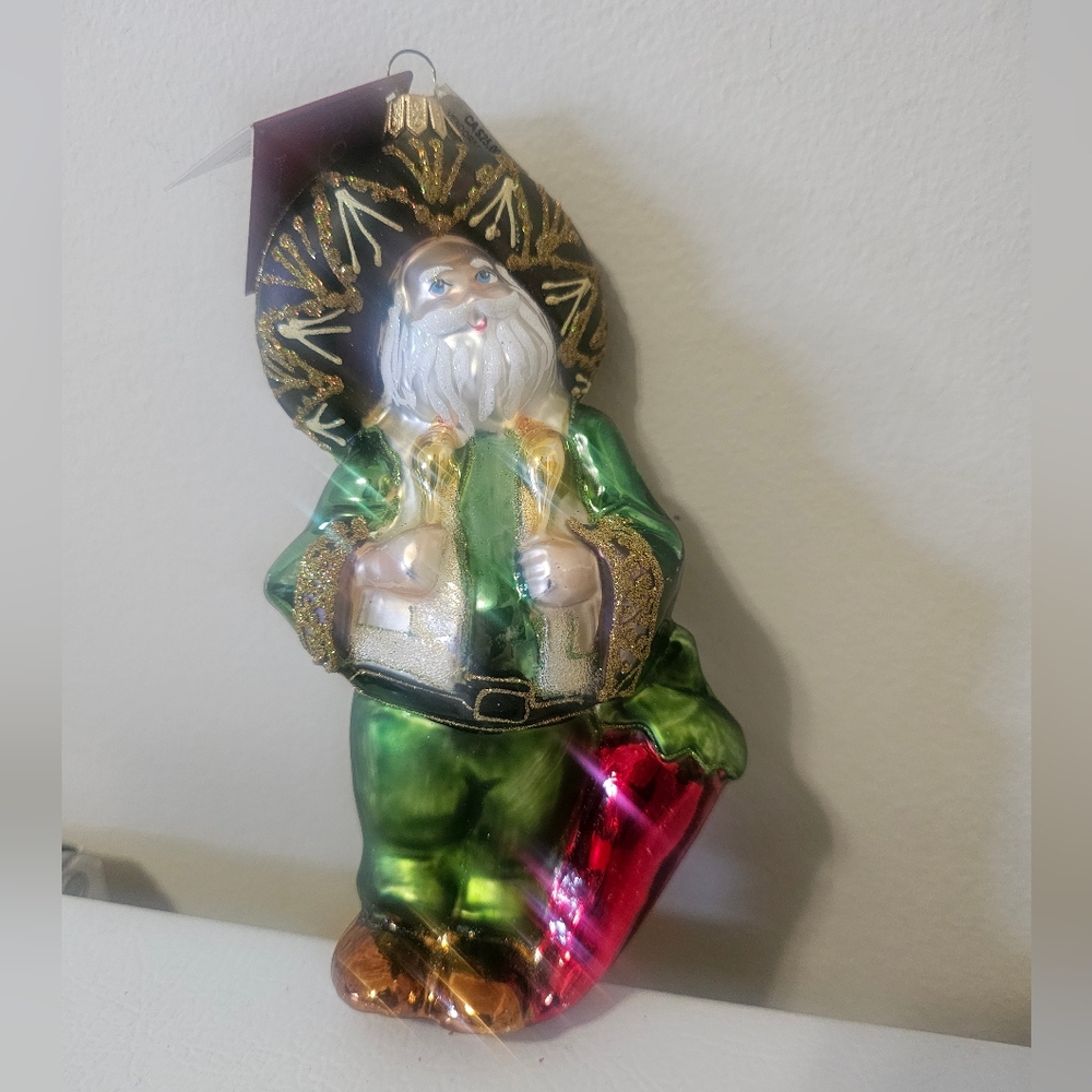 Bombay Holiday European Treasures Blown Glass Santa NWT